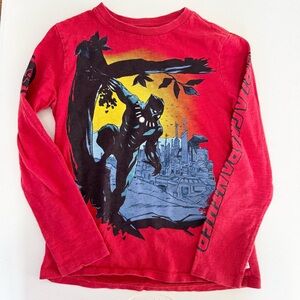 GAP Kids Red Black Panther Long Sleeve Tee - MEDIUM